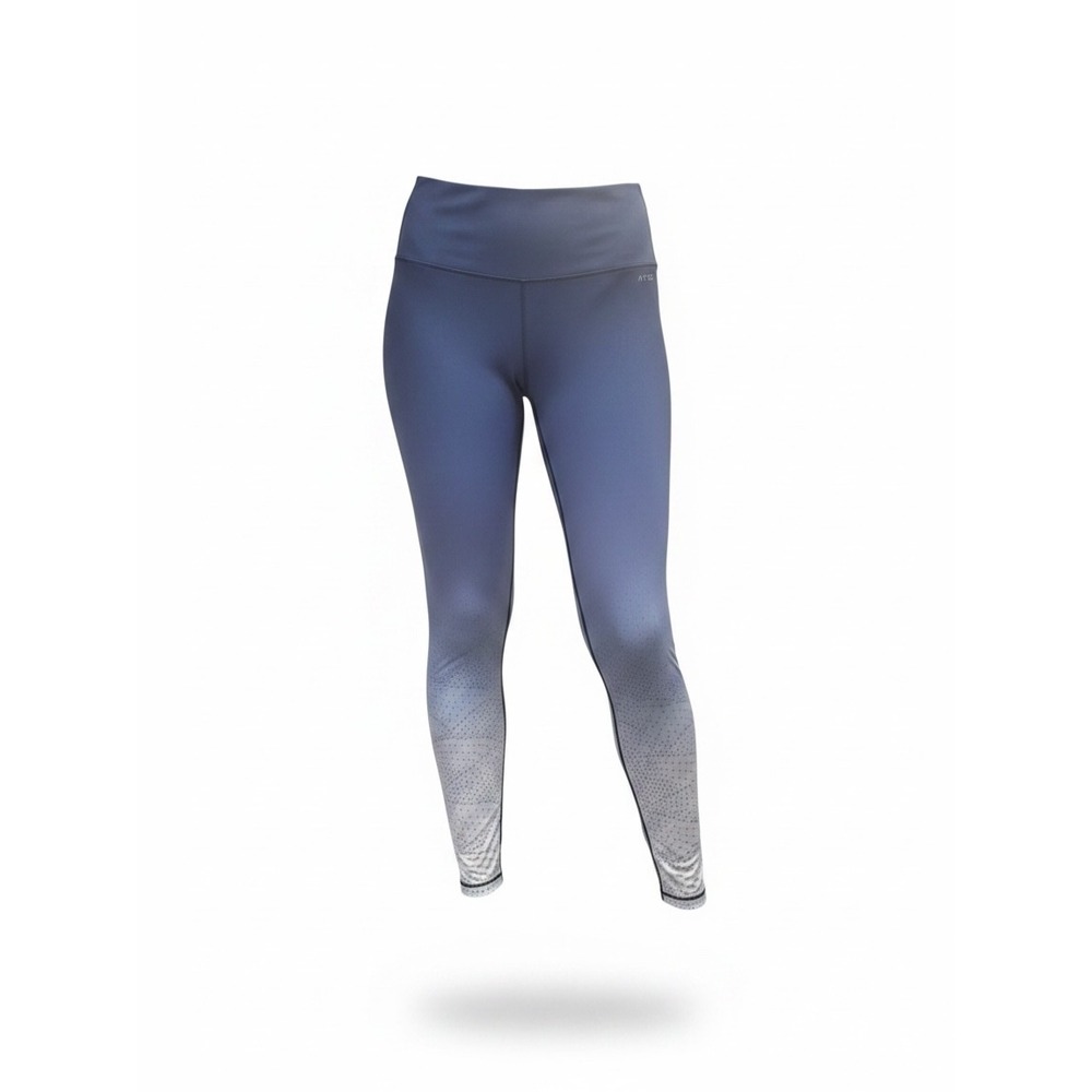 AR-33 Womens Ombre Geometric Pattern Leggings Blue White Gradient Large